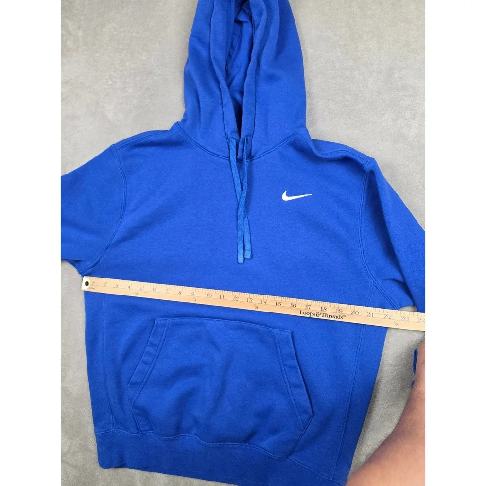 Nike Pullover Hoodie Mens Medium Blue CJ1611-493 Swoosh Fleece Sweatshirt